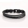 2017 Hot Selling Stainless Steel Leather Men Bracelet